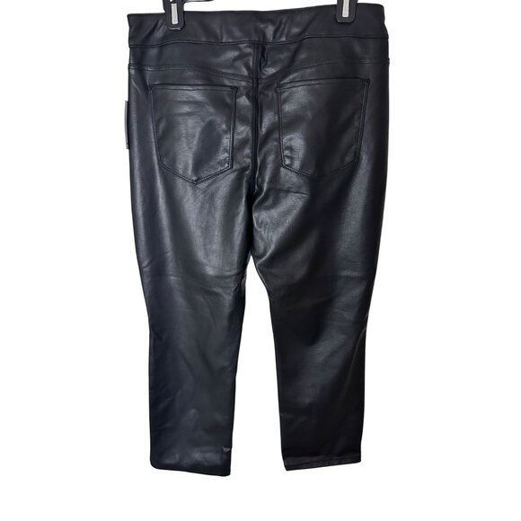 Westbound Womens Petite Black Faux Leather Pants Size 12P - Picture 8 of 8